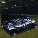 Camp X Premium Series Camping Stove, 3 Burners with Regulator, Push-Button Ignition, Adjustable Burners & Wind Guards for Car BBQ Picnics Outdoor Cooking (Black - 20,400 BTUs)