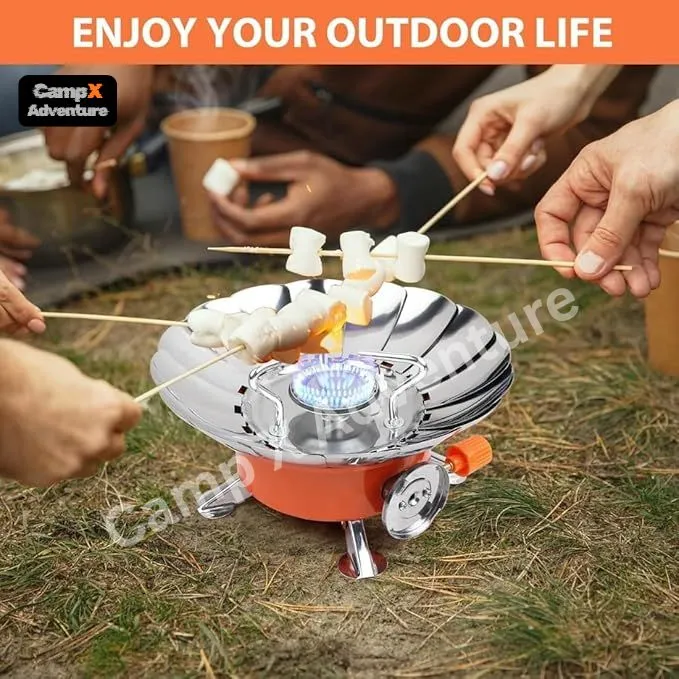 Camp X Windproof Folding Camping Stove for Cooking on Trecking, Hiking, Picnic and Solo Travel