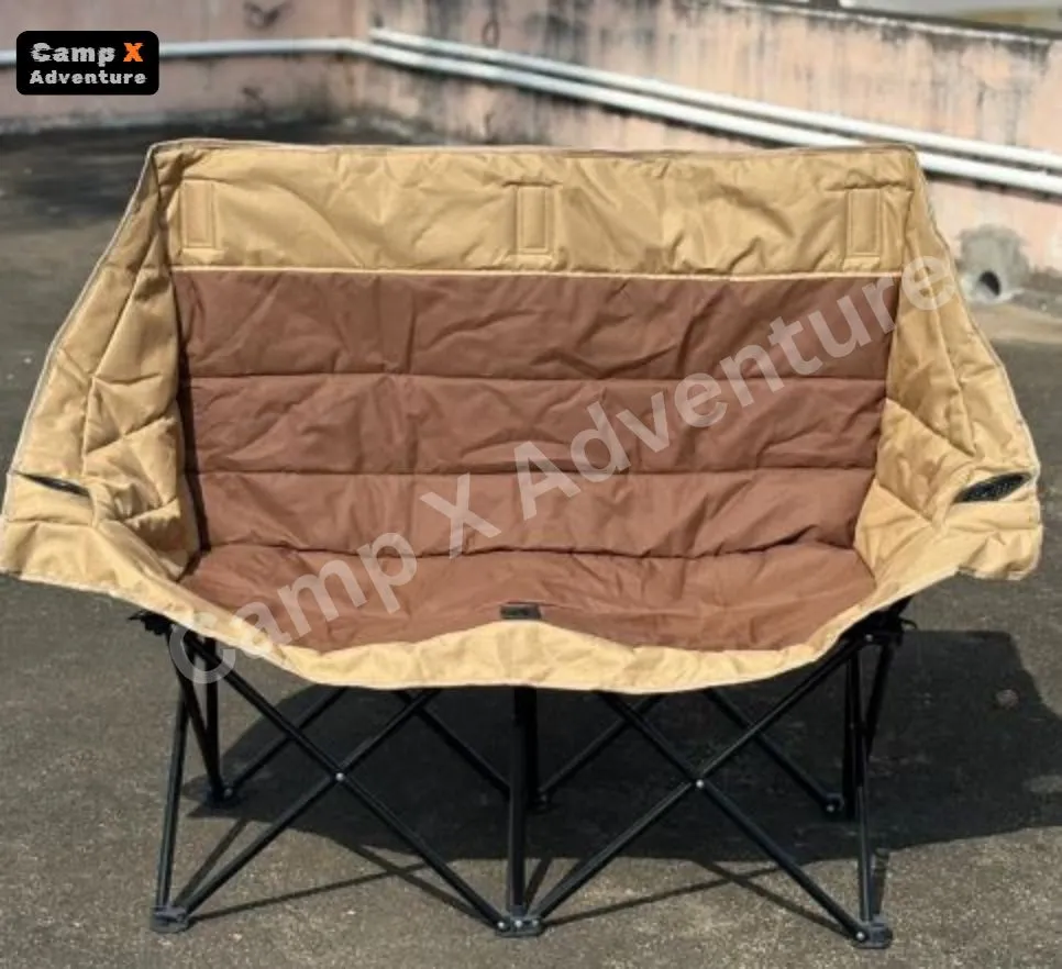 Camp X Premium Series Foldable Portable Sofa for 2 Adults Colour Brown / Sand