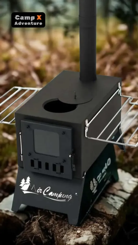 Camp X Portable Foldable Wood Burning Stove Camping Stoves Camp Tent Stoves with Glass