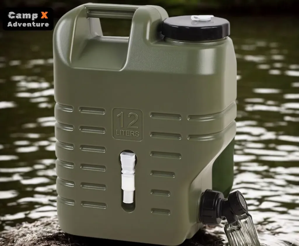 Campx 12 Liter Plastic Portable Outdoor Storage Emergency Water Storage Bucket Camp Water Container With Spigot Tap Faucet for Camping