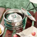 Stainless Steel 304 Grade Camping Cooking Set Camping 2 Pots , Pan & Kettle 4 Pcs Set with Carrying Pouch Size Medium