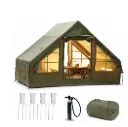 Camp X Pro Series 6.3 square Meter Air Inflatable 4 Season Camping Tent Colour Army Green Size W-10 L- 6.5 H-6.5 Feet