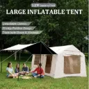 CampX Pro Series Double Room XL Air Inflatable Camping Tent for 8-10 Person with Blackout Canopy , 4 Season Blow Up Tent for Camping Outdoors Size